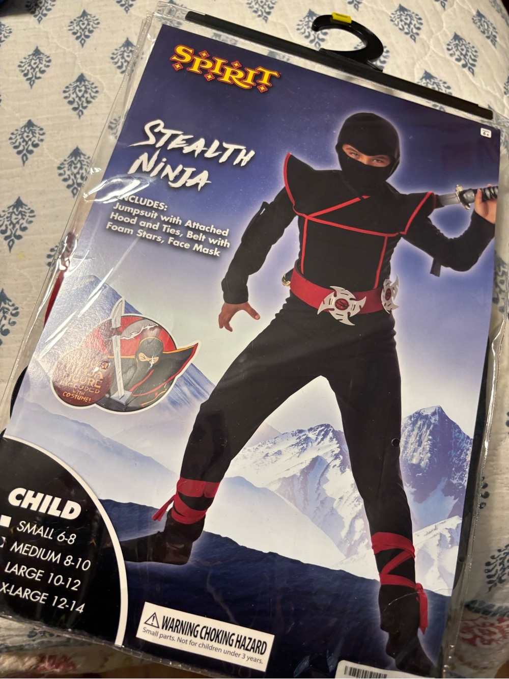 Spirit Stealth Ninja Kids Costume - Black with Red Accents